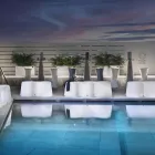 Banc d'extérieur ondulé en polyéthylène fabriqué en Italie - Brenda Viadurini