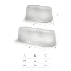 Banc d'extérieur ondulé en polyéthylène fabriqué en Italie - Brenda Viadurini