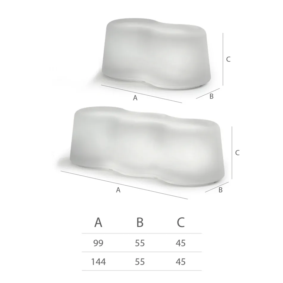 Banc d'extérieur ondulé en polyéthylène fabriqué en Italie - Brenda Viadurini