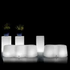 Banc lumineux d'extérieur ondulé en polyéthylène fabriqué en Italie - Brenda Viadurini