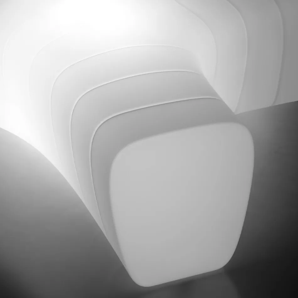 Banc de Jardin Lumineux en Polyéthylène avec LED Fabriqué en Italie - Galatea Viadurini