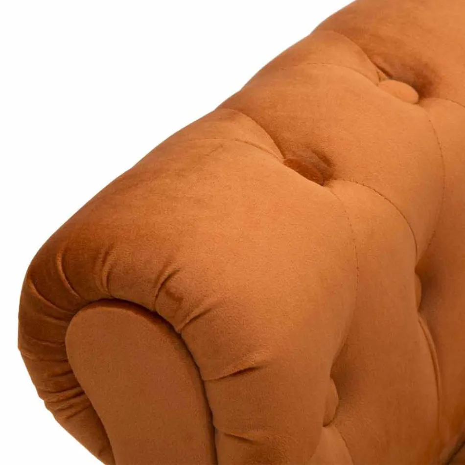 Banc Rectangulaire Design Moderne en Bois et Tissu - Theodore Viadurini