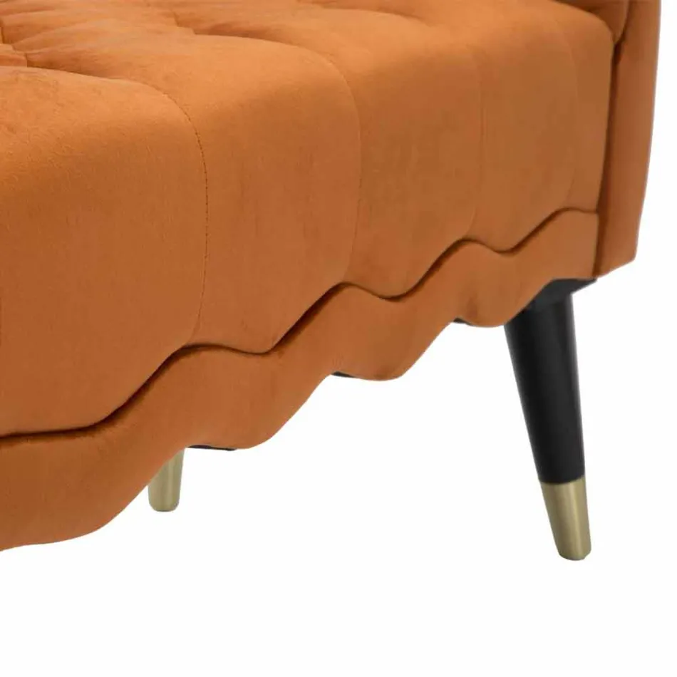 Banc Rectangulaire Design Moderne en Bois et Tissu - Theodore Viadurini