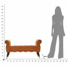 Banc Rectangulaire Design Moderne en Bois et Tissu - Theodore Viadurini