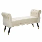 Banc Rectangulaire Design Moderne en Bois et Tissu - Theodore Viadurini