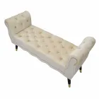 Banc Rectangulaire Design Moderne en Bois et Tissu - Theodore Viadurini