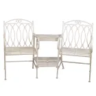 Banc 2 places avec table en métal et porte-parapluie - Glue Viadurini