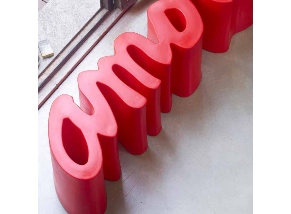 Banc design coloré Slide Love moderne fabriqué en Italie Viadurini