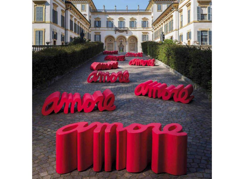 Banc design coloré Slide Love moderne fabriqué en Italie Viadurini