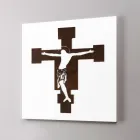 Panneau Blanc avec Représentation du Crucifix Made in Italy - Airi Viadurini