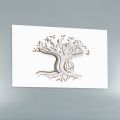 Panneau blanc gravé au laser avec arbre et famille Made in Italy - Helga