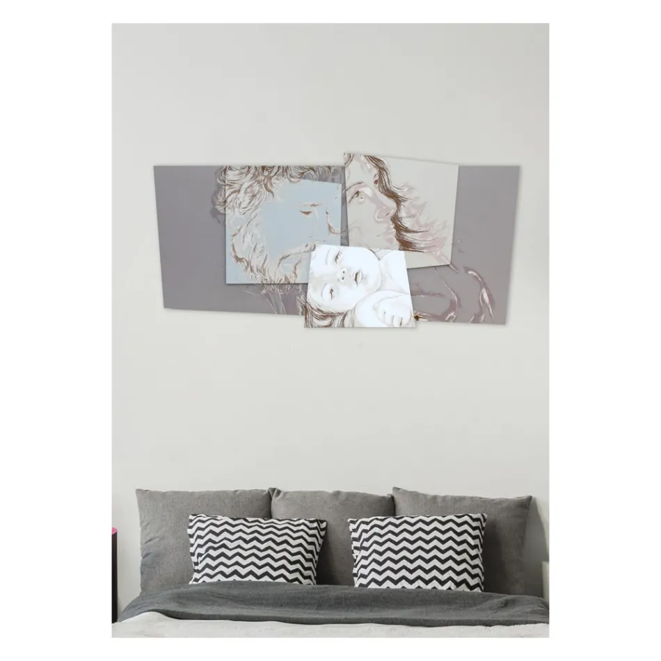 Panneau avec la famille Bethléem Made in Laser Made in Italy - Paola Viadurini