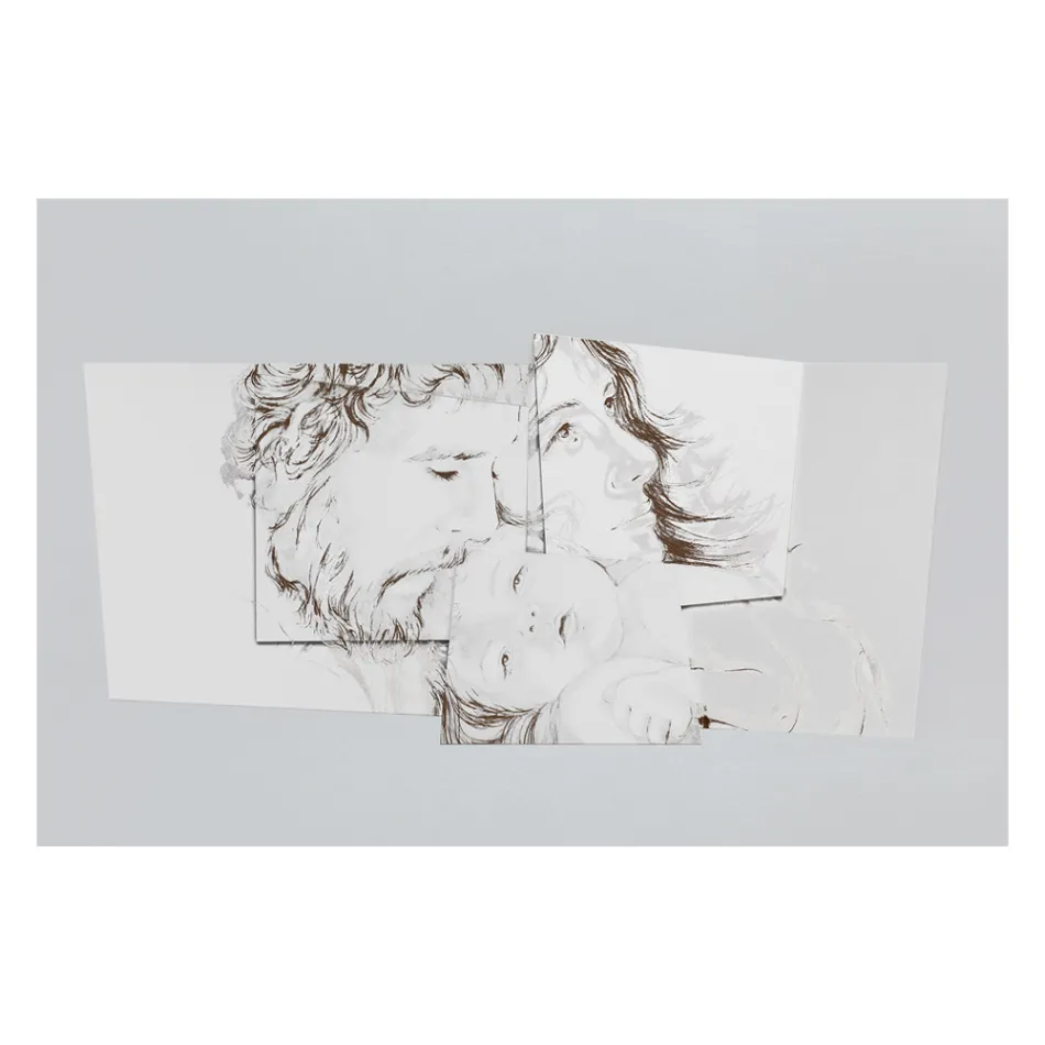 Panneau avec la famille Bethléem Made in Laser Made in Italy - Paola Viadurini