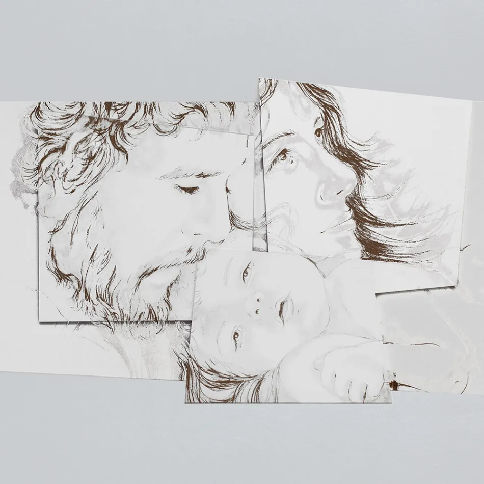 Panneau avec la famille Bethléem Made in Laser Made in Italy - Paola Viadurini