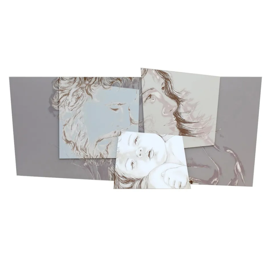 Panneau avec la famille Bethléem Made in Laser Made in Italy - Paola Viadurini