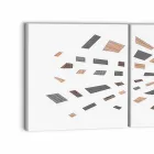 Panneau mural décoratif en toile avec inserts en bois fabriqué en Italie - Beatris Viadurini