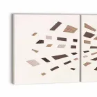 Panneau mural décoratif en toile avec inserts en bois fabriqué en Italie - Beatris Viadurini