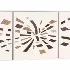 Panneau mural décoratif en toile avec inserts en bois fabriqué en Italie - Beatris Viadurini