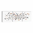 Panneau mural décoratif en toile avec inserts en bois fabriqué en Italie - Beatris Viadurini