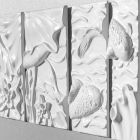 Panneau Mural Décoratif Design Moderne Céramique Blanche et Grise - Giappoko Viadurini