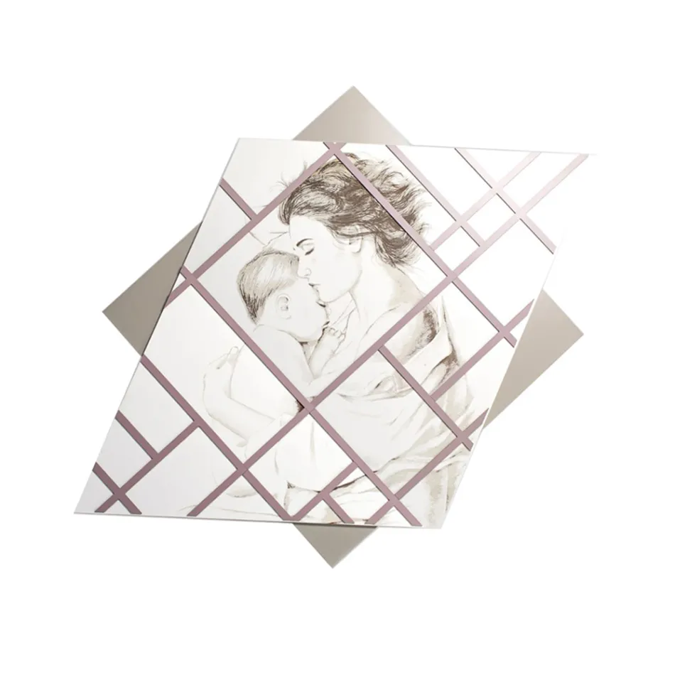 Panneau gravé au laser avec femme et enfant fabriqué en Italie - Harald Viadurini