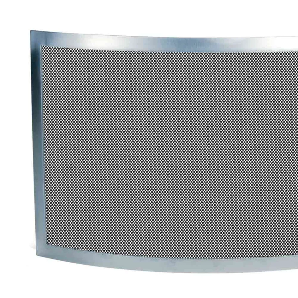 Pare-étincelles avec maille noire et acier courbé fabriqué en Italie - Saphir Viadurini