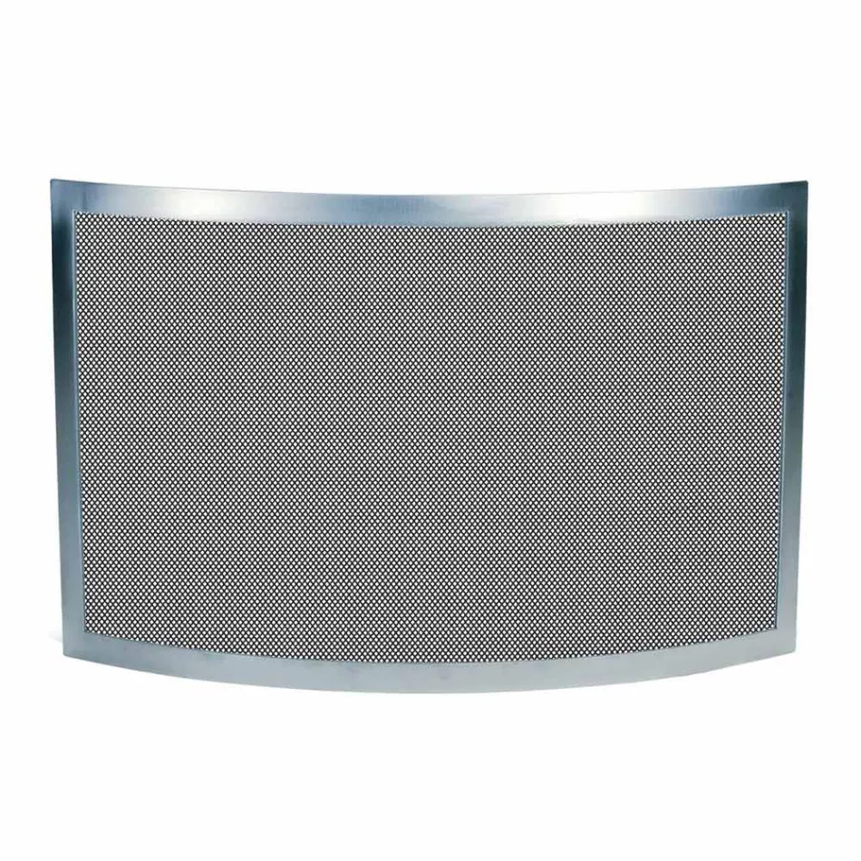 Pare-étincelles avec maille noire et acier courbé fabriqué en Italie - Saphir Viadurini