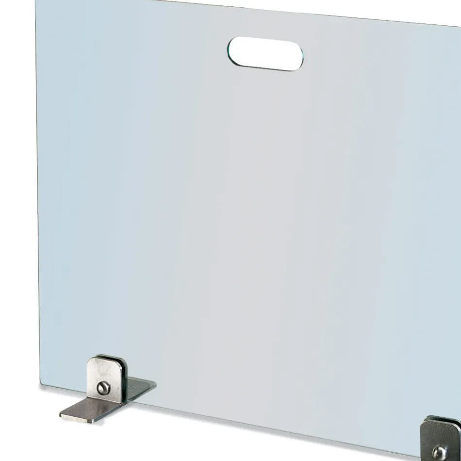 Pare-étincelles en cristal trempé et pieds en acier fabriqué en Italie - Volume Viadurini