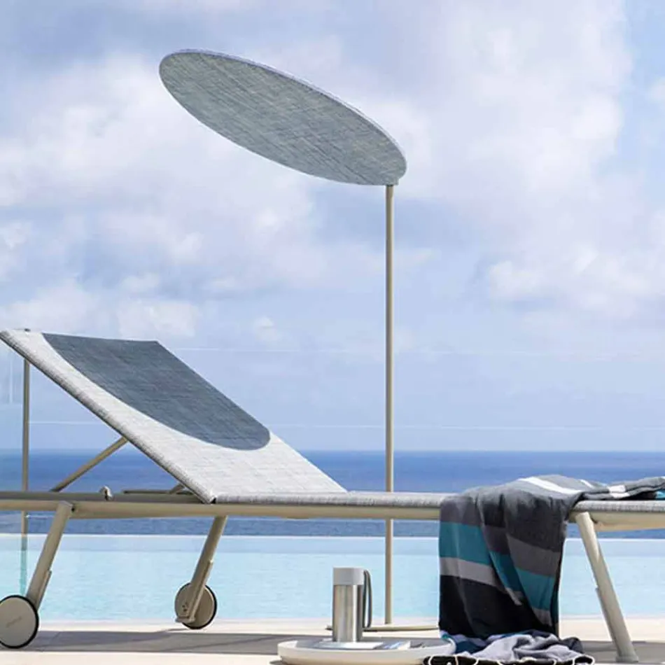Parasol en tissu avec structure en aluminium - Crème solaire Emma par Varaschin Viadurini