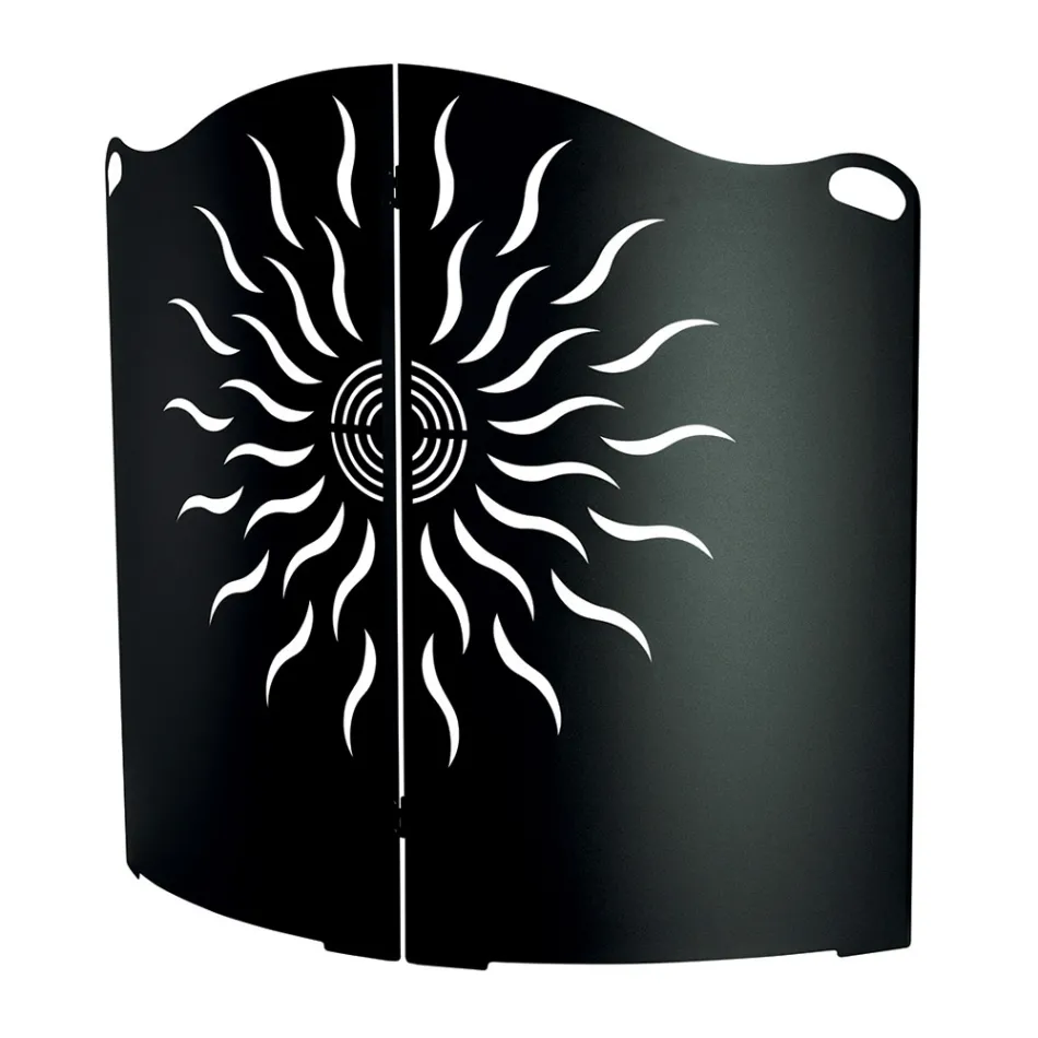 Protection de Poêle Courbée avec 2 Portes en Métal Fabriquée en Italie - Canard Viadurini