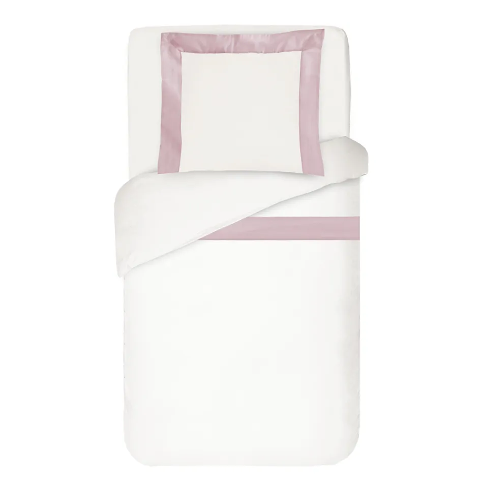 Parure de lit 100 % coton et 10 % satin de coton avec 1 taie d'oreiller - Détail Viadurini