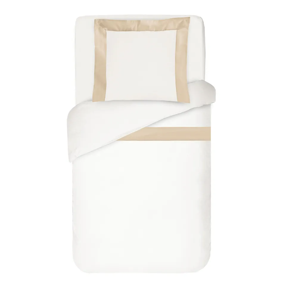 Parure de lit 100 % coton et 10 % satin de coton avec 1 taie d'oreiller - Détail Viadurini