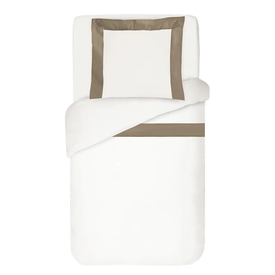 Parure de lit 100 % coton et 10 % satin de coton avec 1 taie d'oreiller - Détail Viadurini