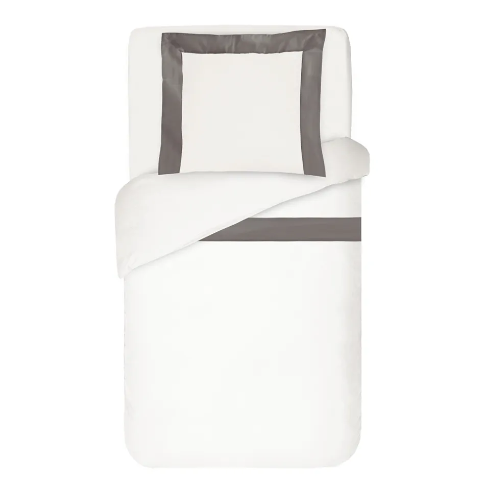 Parure de lit 100 % coton et 10 % satin de coton avec 1 taie d'oreiller - Détail Viadurini