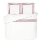 Parure de lit 100 % coton et 10 % satin de coton avec 2 taies d'oreiller - Détail Viadurini