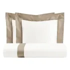 Parure de lit 100 % coton et 10 % satin de coton avec 2 taies d'oreiller - Détail Viadurini