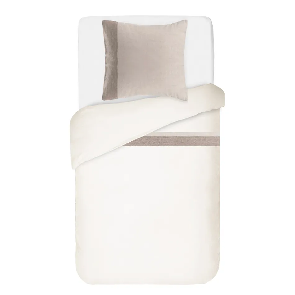 Parure de lit 90% coton et 10% lin avec 1 taie d'oreiller Fabriquée en Italie - Nestlé Viadurini