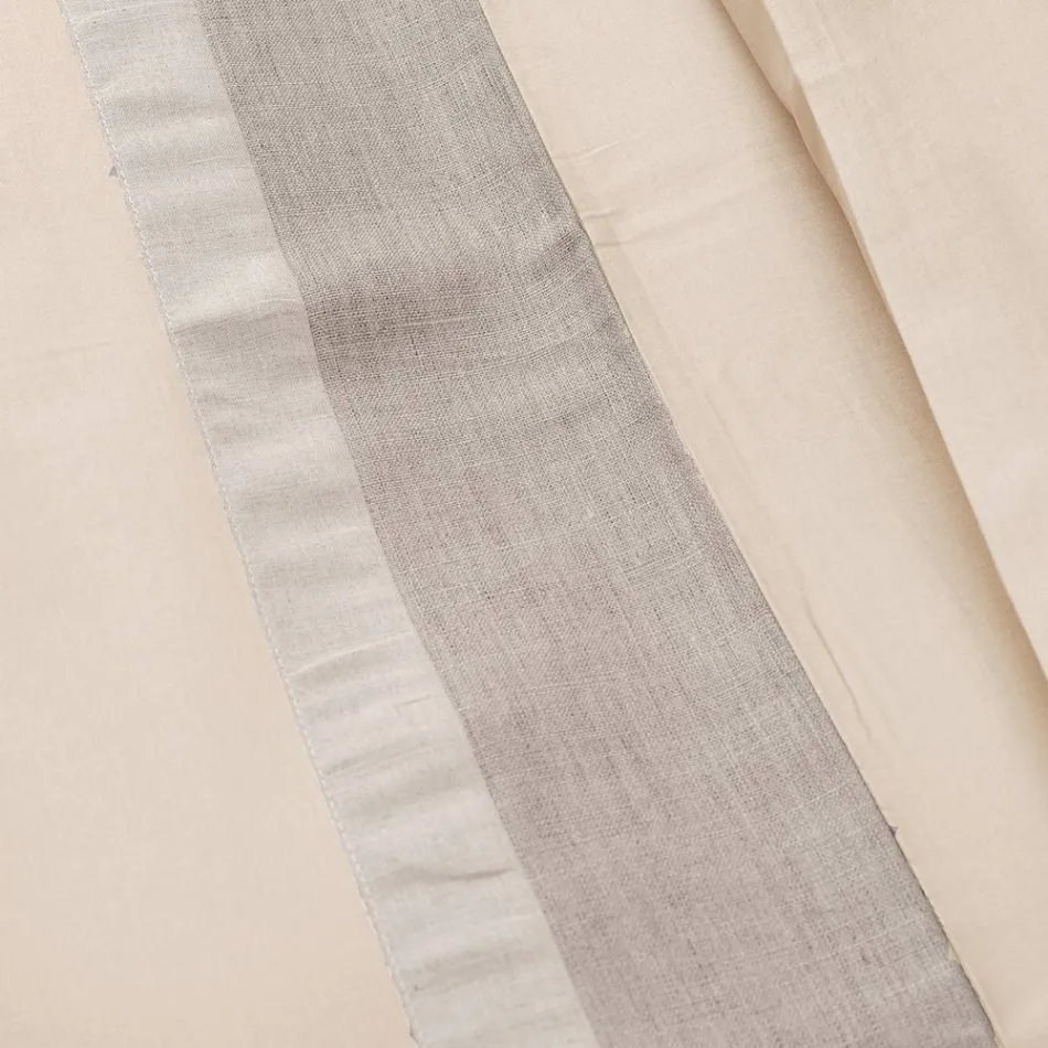 Parure de lit 90% coton et 10% lin avec 1 taie d'oreiller Fabriquée en Italie - Nestlé Viadurini