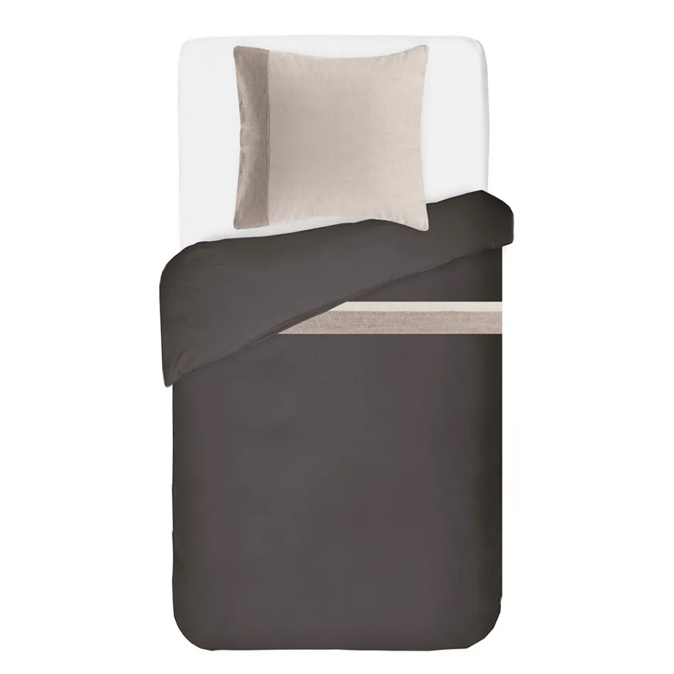 Parure de lit 90% coton et 10% lin avec 1 taie d'oreiller Fabriquée en Italie - Nestlé Viadurini