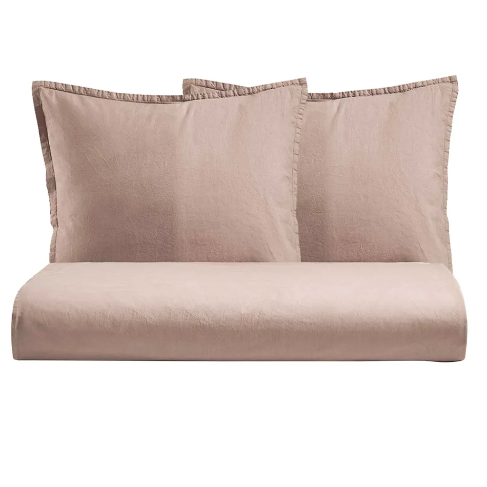 Parure de lit double en pur coton teint en pièce avec 2 taies d'oreiller - Délicatesse Viadurini