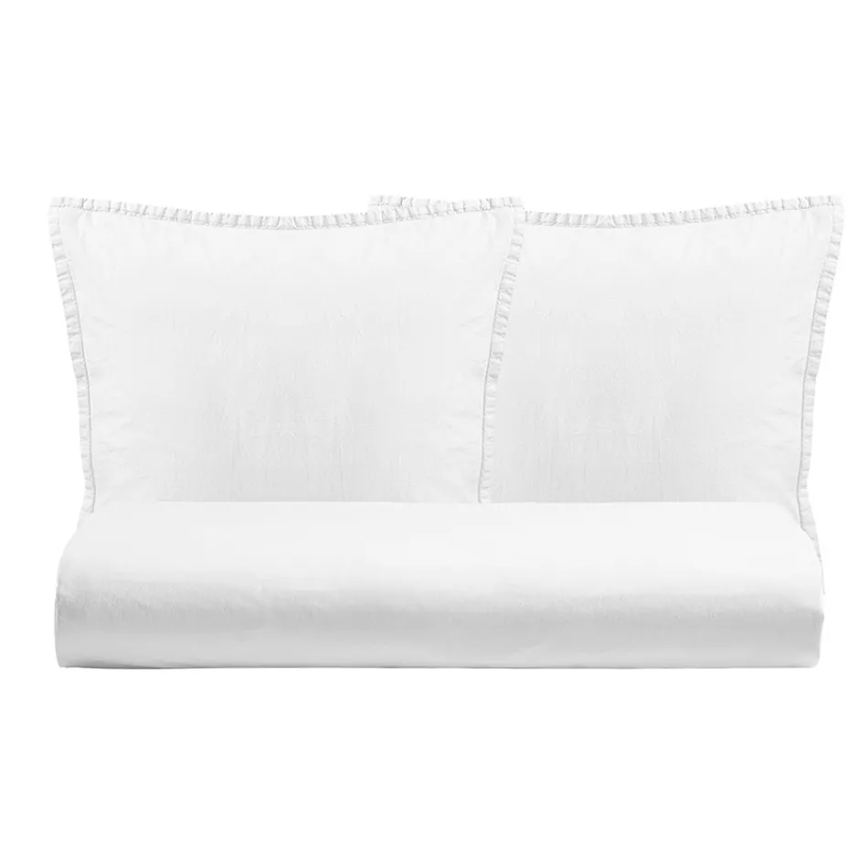 Parure de lit double en pur coton teint en pièce avec 2 taies d'oreiller - Délicatesse Viadurini