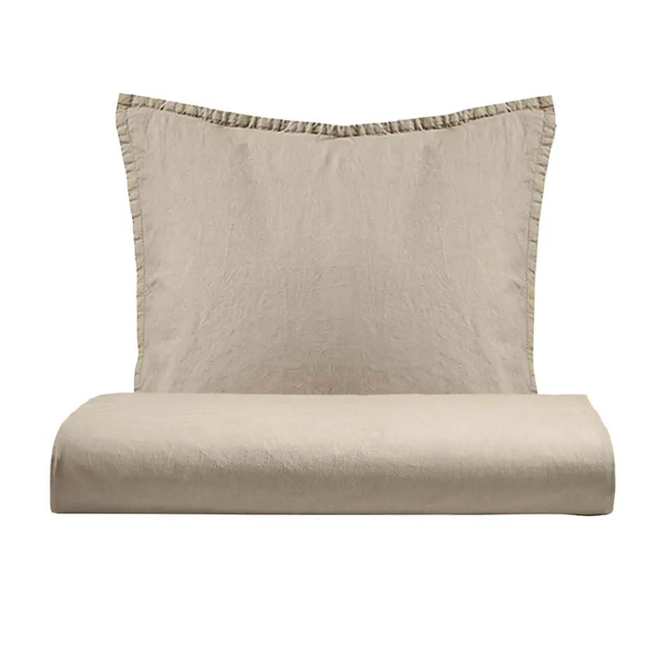 Parure de lit simple en pur coton teint en pièce avec 1 taie d'oreiller - Délicatesse Viadurini