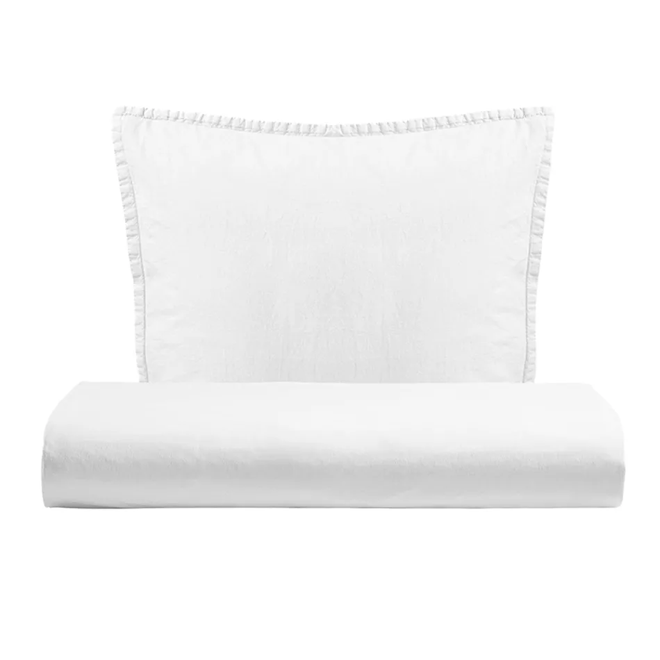 Parure de lit simple en pur coton teint en pièce avec 1 taie d'oreiller - Délicatesse Viadurini