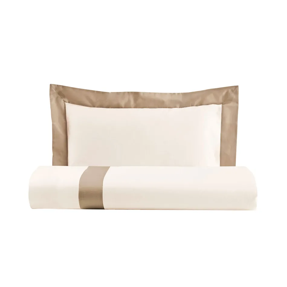 Parure de lit 1 place et demie 100% coton et 10% satin de coton - Détail Viadurini