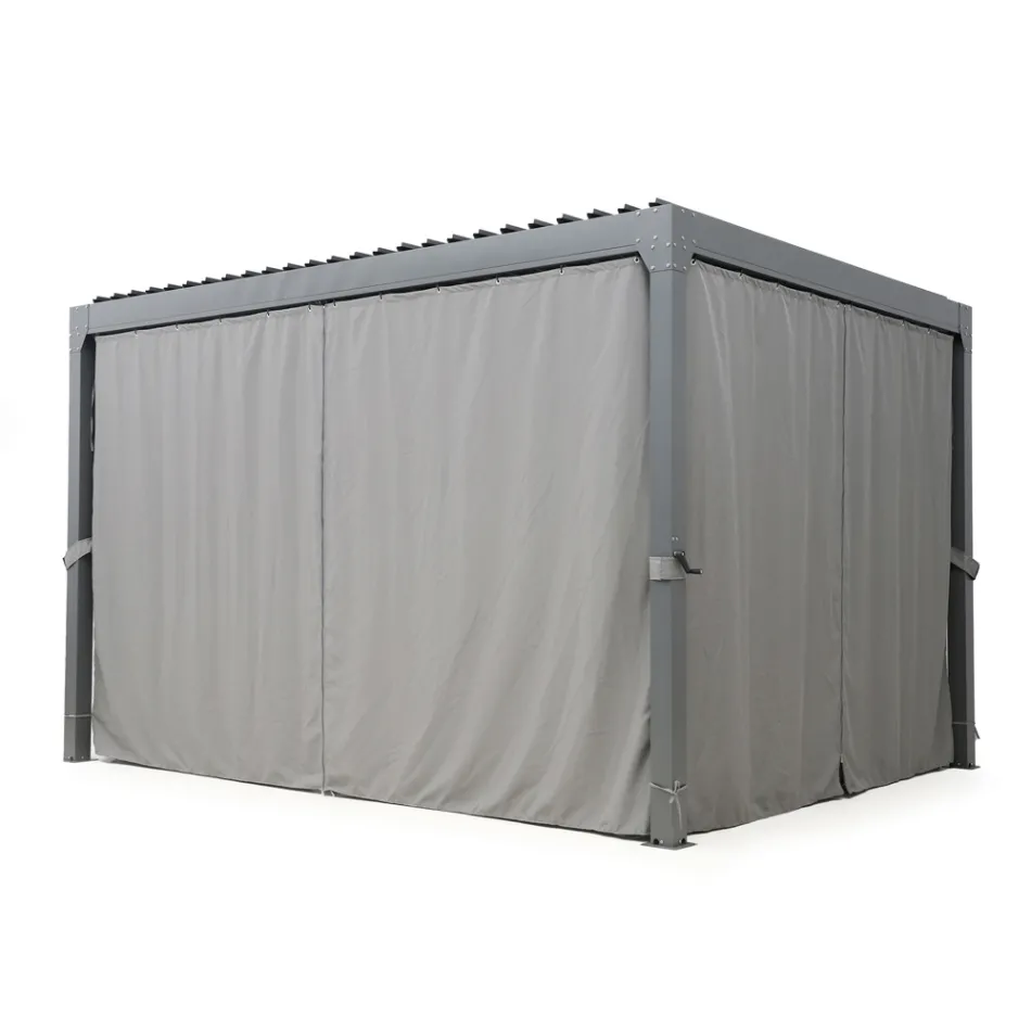 Pegola 3x4 m en aluminium peint anthracite avec manivelle - Levante Viadurini