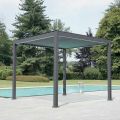 Pergola 3x4 m en aluminium peint anthracite avec manivelle - Levante