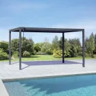 Pergola en aluminium anthracite avec toit réglable - Vitta Viadurini