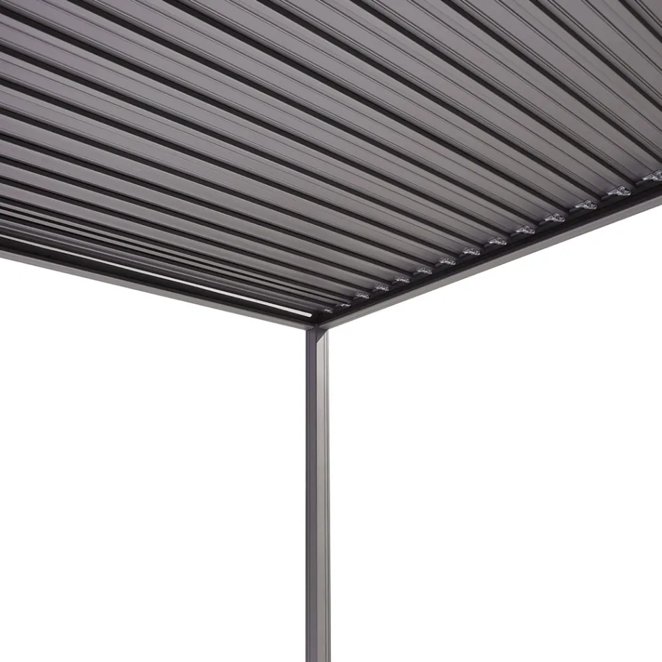 Pergola en aluminium anthracite avec toit réglable - Vitta Viadurini