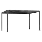 Pergola en aluminium anthracite avec toit réglable - Vitta Viadurini