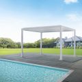 Pergola en aluminium blanc avec toit réglable - Vitta